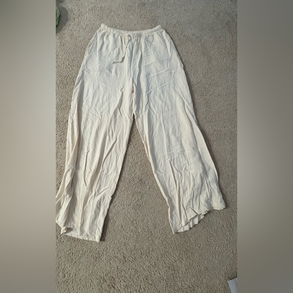 Stylish Cream Wide-Leg Pants